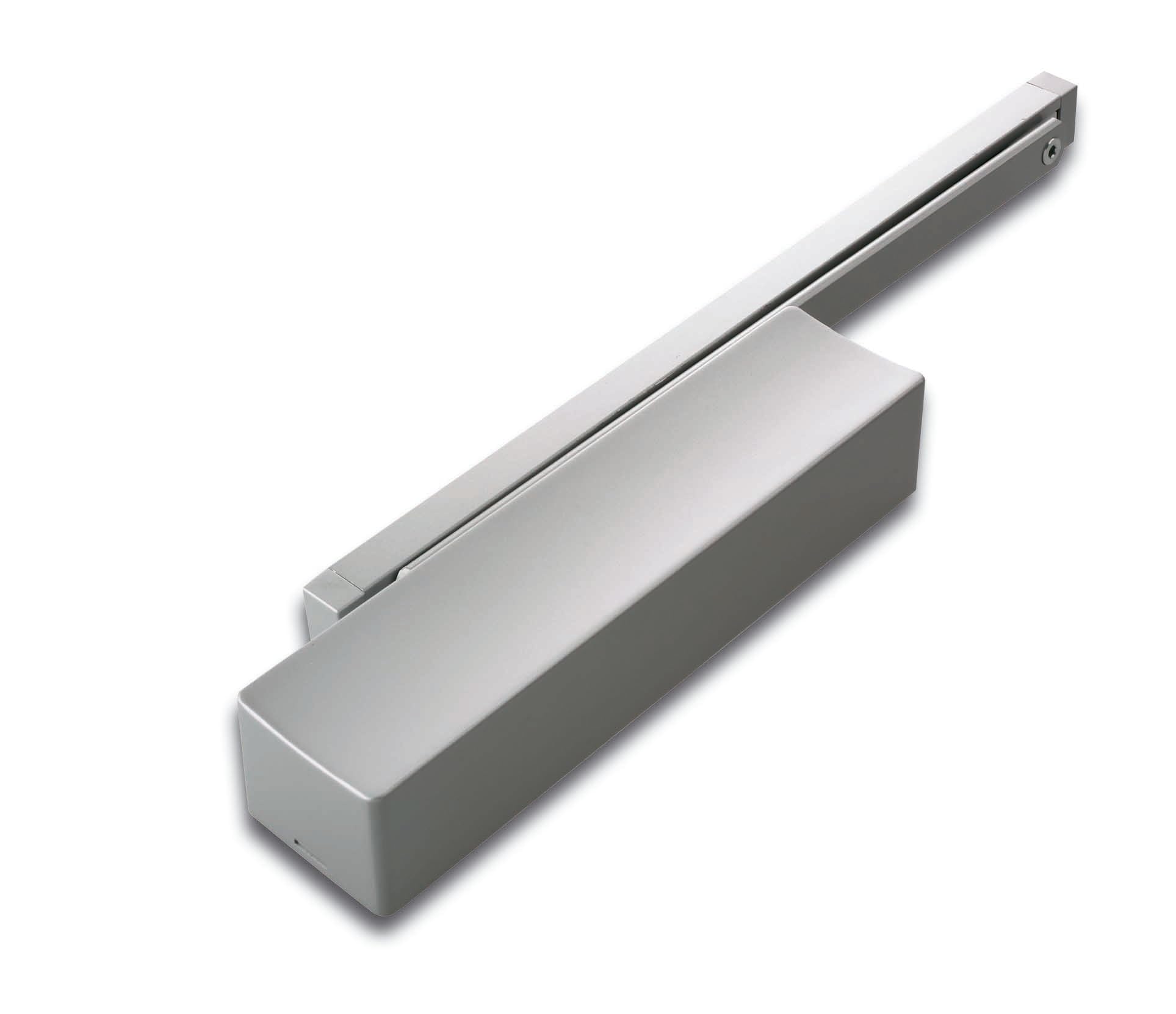 Bricard 6721027 Sliding Door Closer, Force 2-5, Cam Technology, Silver, Opposite Hinges Side Reverse Mounting