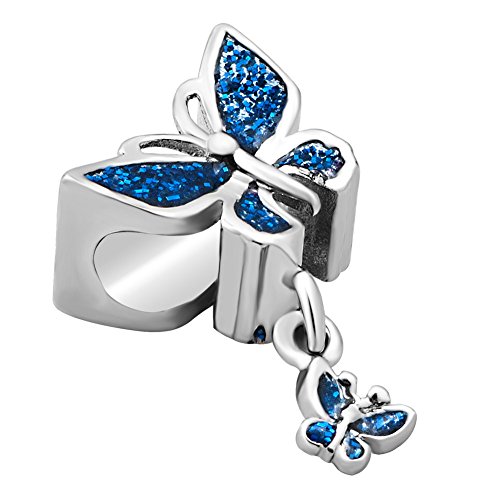 CharmSStory Purple Butterfly Dangle Bead Charms for Bracelet3