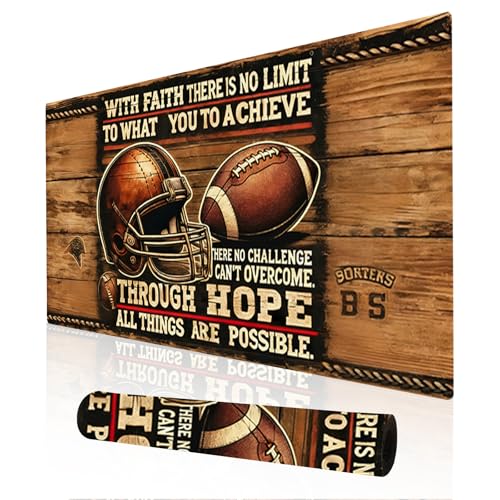 Image of Nuxovilar Large Mouse Pad & Computer Game Mouse Mat (35.4x15.7IN, Vintage Rugby Art) (90 * 40cm Vintage Rugby)