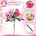 Zeyune 8 Pack 12 Inch Mini Mixed Pink Artificial Roses Bouquet 80 Heads Silk Roses with Long Stems Fake Silk Flowers Bunches for DIY Valentine's Day Decor Wedding Bouquets Bridal Shower Centerpieces