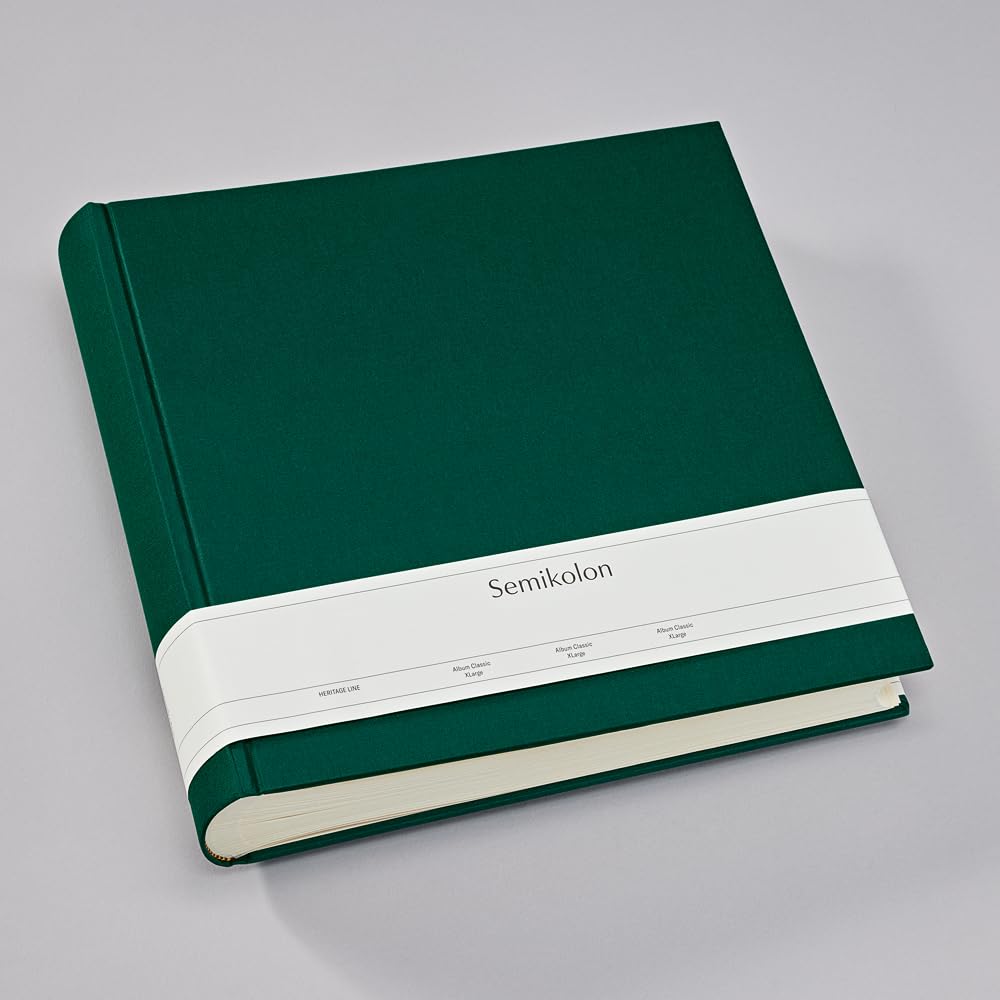 Semikolon 363984 Album fotograficzny Classic XLarge - 32 x 31 cm, 130 stron w kolorze kremowym, na 260 zdjęć - zielony las