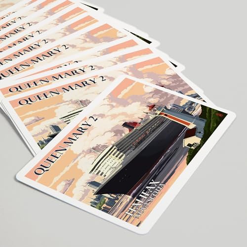 Lantern Press Baraja de Poker Queen Mary 2 52 cartas miniatura 5