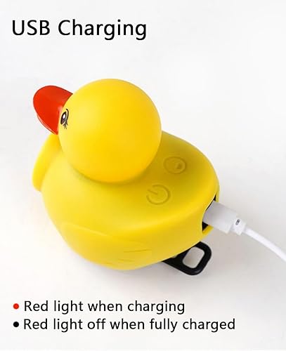 Miniatura 5 de Preciosa campana de bicicleta de pato amarillo, bocina de bicicleta para niños, accesorios de bicicleta de pato amarillo de goma con luz LED - para
