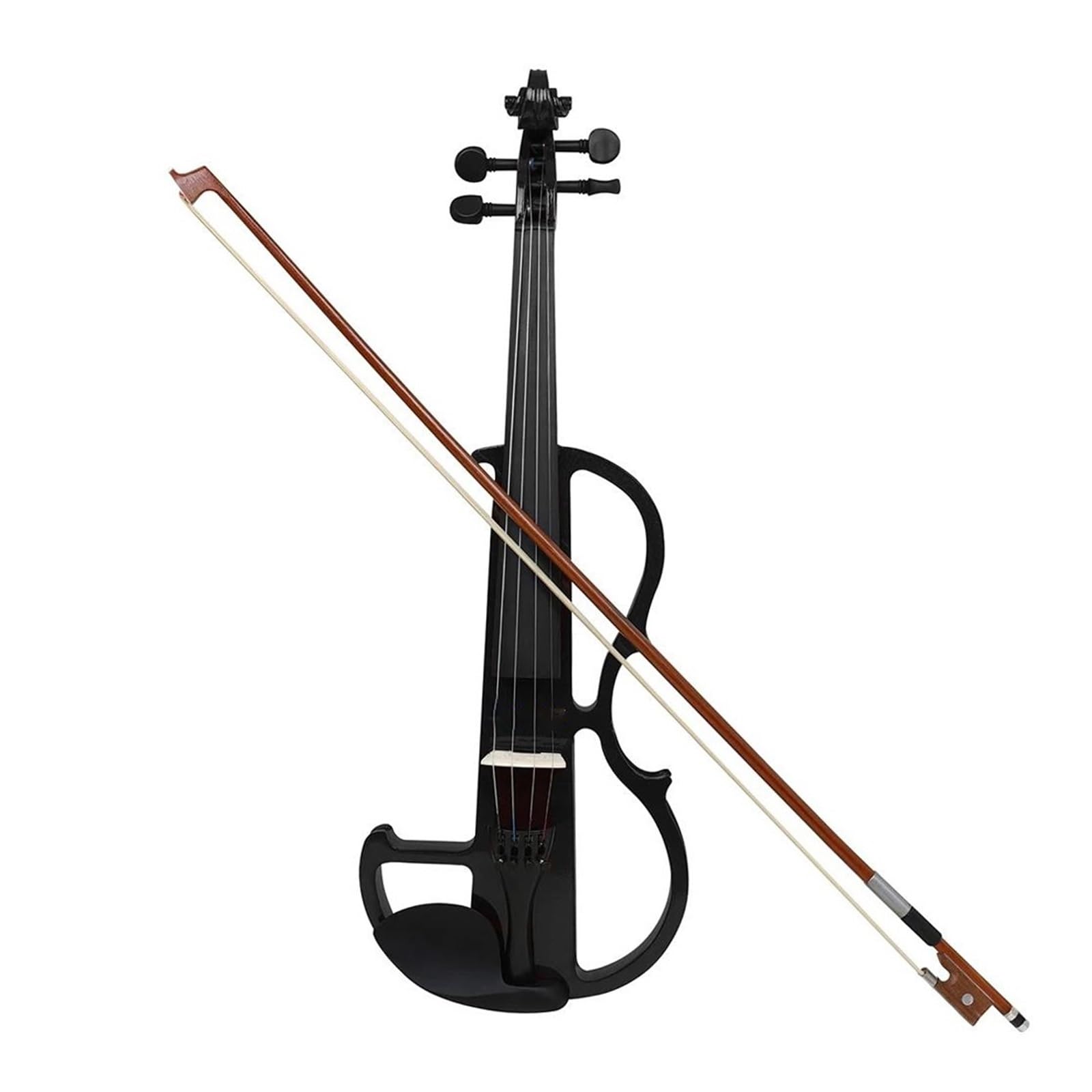 Kit Di Violino Professionale Violino Elettrico 4/4 Corpo Silenzioso Violino Elettrico Con Custodia Per Arco Cavo Di Collegamento Per Cuffie Parti E Accessori Per Violino(Black)