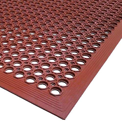 Cactus Mat 2530-R15 Rubber VIP Topdek Molded Bevel Edge Mats Junior Version, 3' x 15', Red