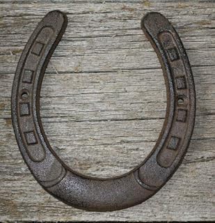 JumpingLight Cast Iron Lucky Horseshoe Rustic Ranch Western Home Decor 5 1/2 x