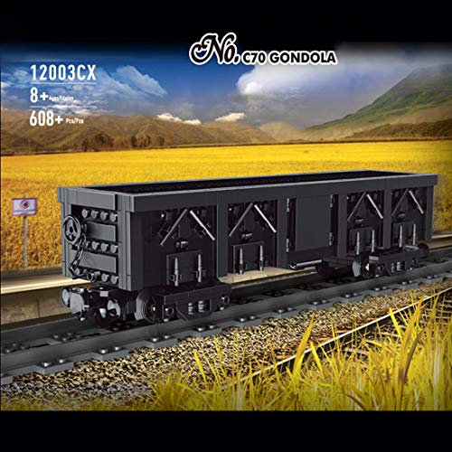 BAXT Technik Zug Zubehör für 12003, 608 Klemmbausteine Erweiterter Zug mit Wagen und Schienen, MOC Technik Zug City Zug… – Bild 4