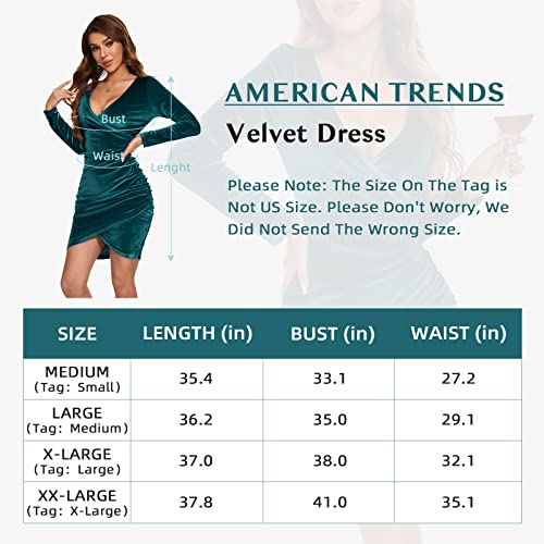 Vestidos femininos de veludo franzidos para coquetel (decote em V, bainha cruzada, vestido colado ao