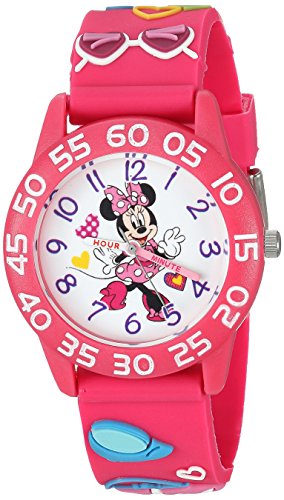 Disney Minnie Mouse Kids' Plastic Time Teacher Analog Quartz 3D Strap Watch