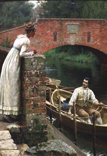 Affiche Toile l'adieu affectueux d'Edmund Blair Leighton portrait d'art pour décoration mural 60x90cm