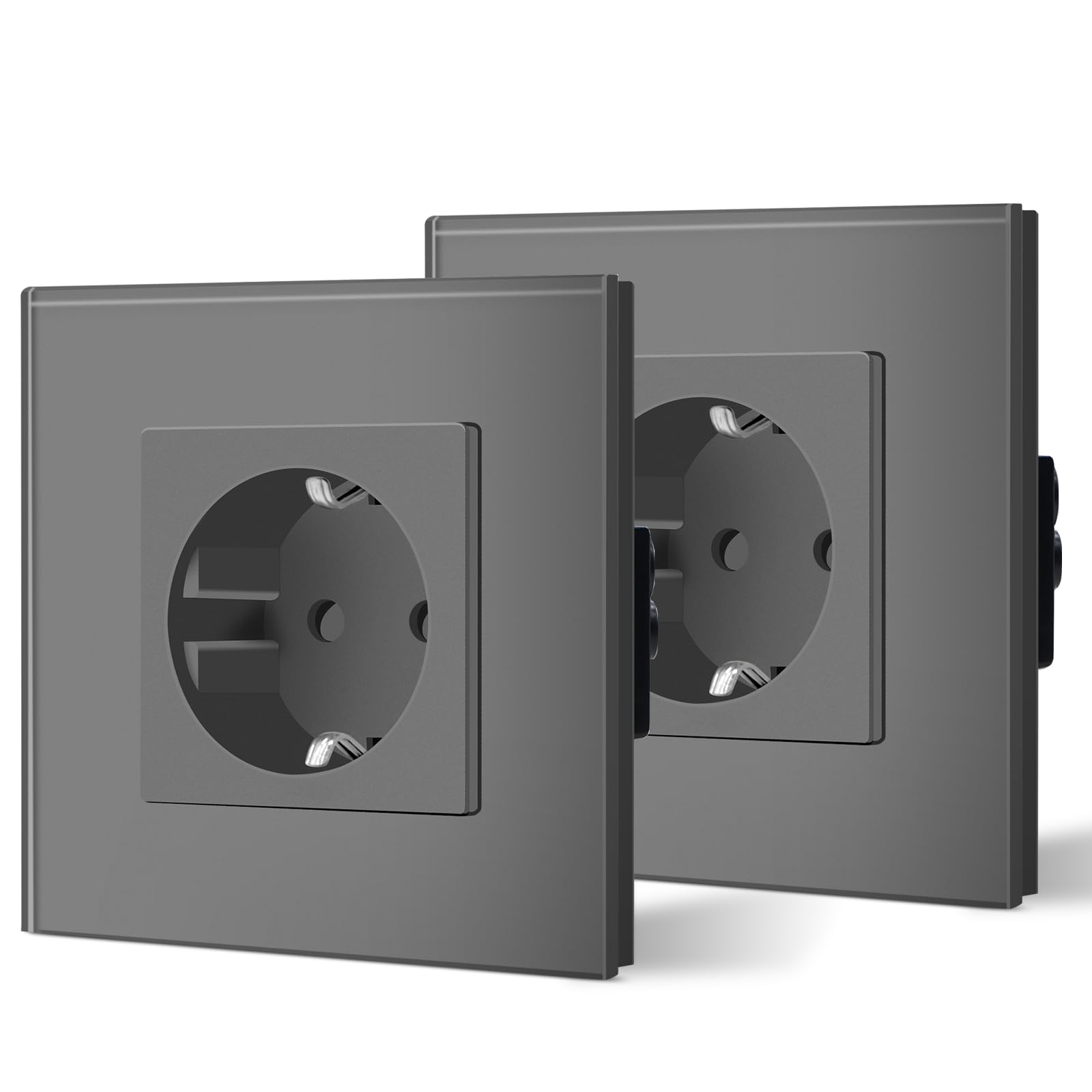 BSEED Enchufe de Pared con USB C,Enchufes Dobles Empotrados con Cristal,Toma de Corriente,Seguridad infantil,Fácil de Instalar,M Serie,2 Enchufes con USB y Tipo C,157mm Blanco — view 133
