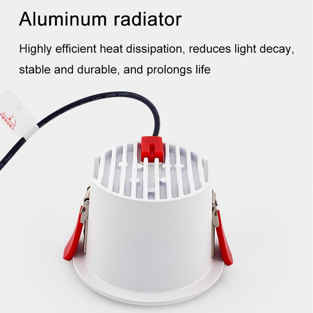 Anti-Glare Recessed Downlight, LED 3 Colors Dimmable Downlight, 7W Recessed Lighting Spotlight, CRI97 Aluminum Ceiling Lighting Spotlights for Living Room Bedroom Office 7 Pack