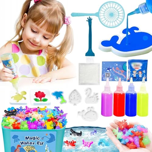 Image of Amitasha 3D Water Spirit Magic Art ELF Craft Kit Water Gel Toys Mould Jelly Activity Fun Educational Soft Squeeze Birthday Gift for Boys Girls