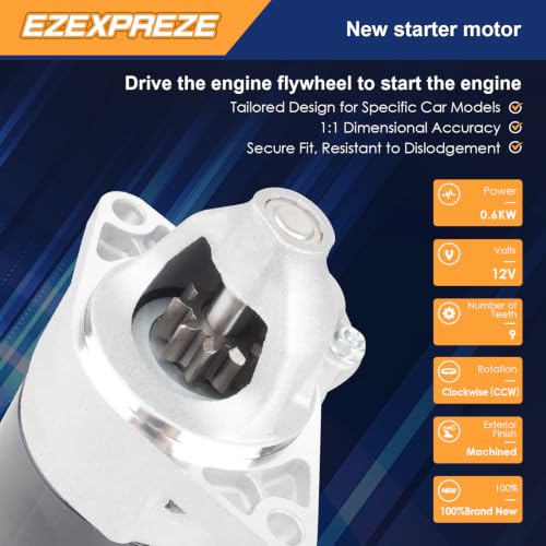 Image of Ezexpreze 18010 New Starter Motor Compatible with John Deere SE501863 AM105575 / Kawasaki 21163-2077, 21163-2141 / Kubota E7199-63010