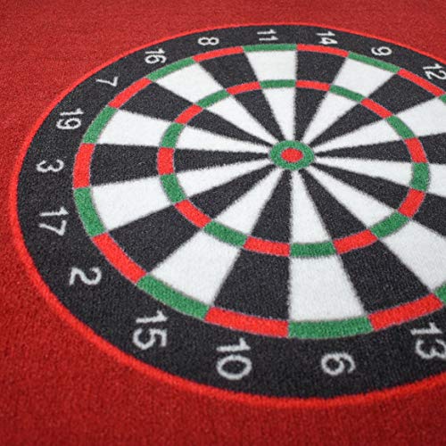 Anlik Dart Mat with Throw/Toe Lines,300 x 66cm (Red)