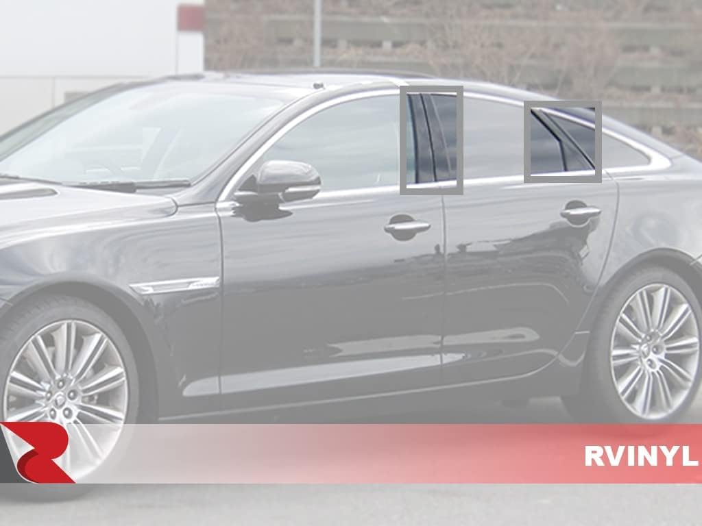 Rvinyl Pillar Post Window Trim Compatible with Jaguar XJ 2009-2019 - Gloss (Black)
