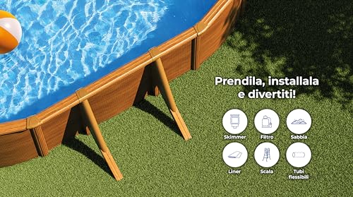 Piscina Fuori Terra Ovale Gre PACIFIC 610 - 6,10 x 3,75 h.1,20 m - 5
