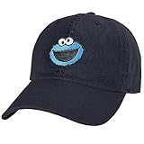 Popfunk Official Sesame Street Cookie Monster Head Dad Hat - The U18 Adjustable Relaxed-Fit Cap - Unisex for Men and Women, Navy