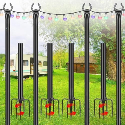 Poste para luces de cuerda impermeable para exterior en balcones y terrazas 6
