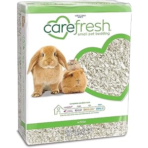 Carefresh 99% Dust-Free White Natural Paper Small Pet Bedding with Superior 10 Day Odor Control & Absorption, for Guinea Pigs, Hamsters, Rabbits, & Rats, 50 L