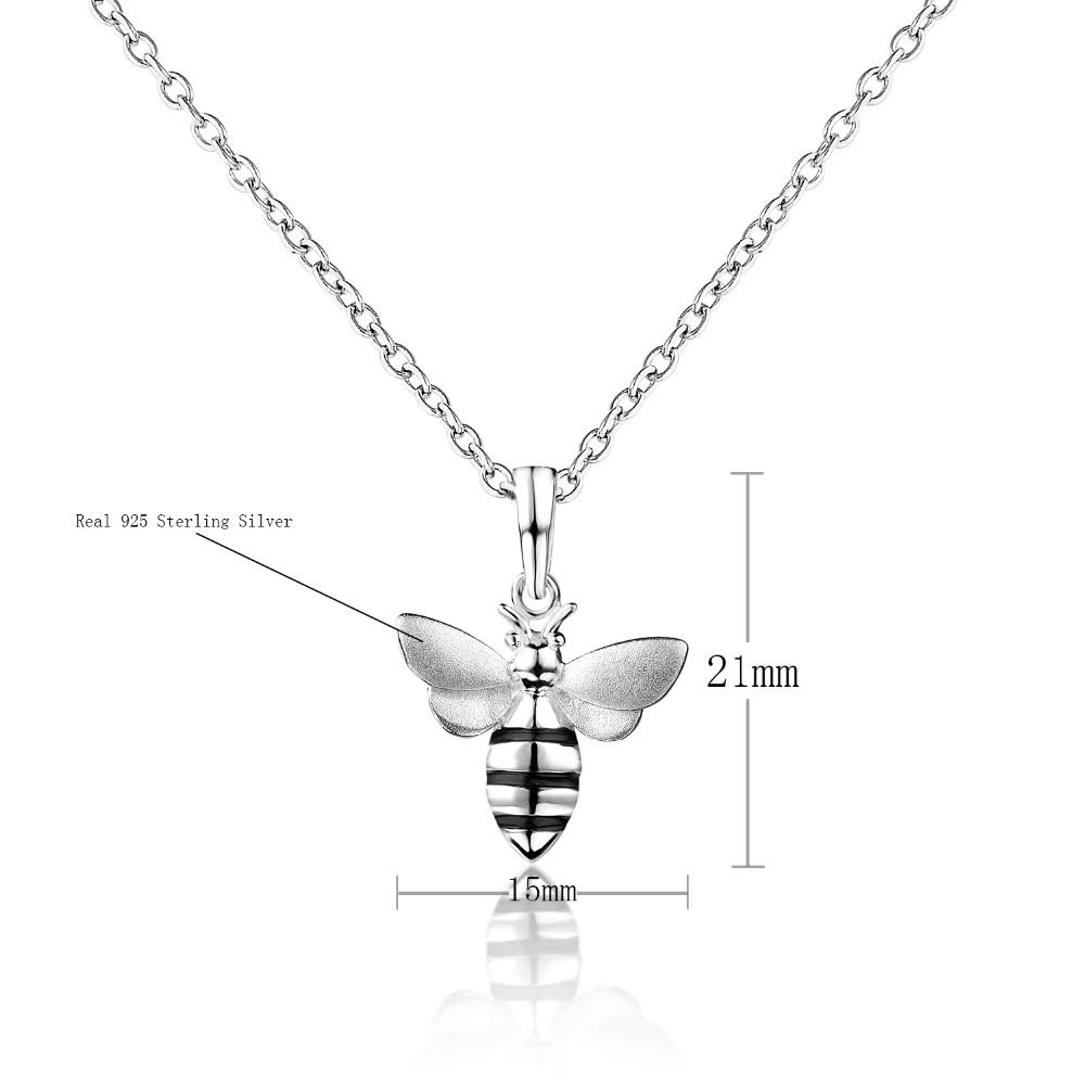925 Sterling Silver Naszyjnik Piękny Wisiorek Pszczoła Naszyjnik Dla Kobiet Biżuteria Naszyjnik