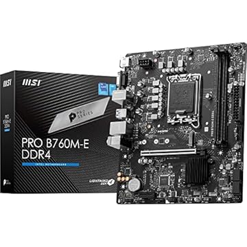 MSI Placa-mãe PRO B760M-E DDR4 ProSeries, suporta processadores Intel de 12ª/13ª geração, Micro-ATX, LGA 1700 - Preto