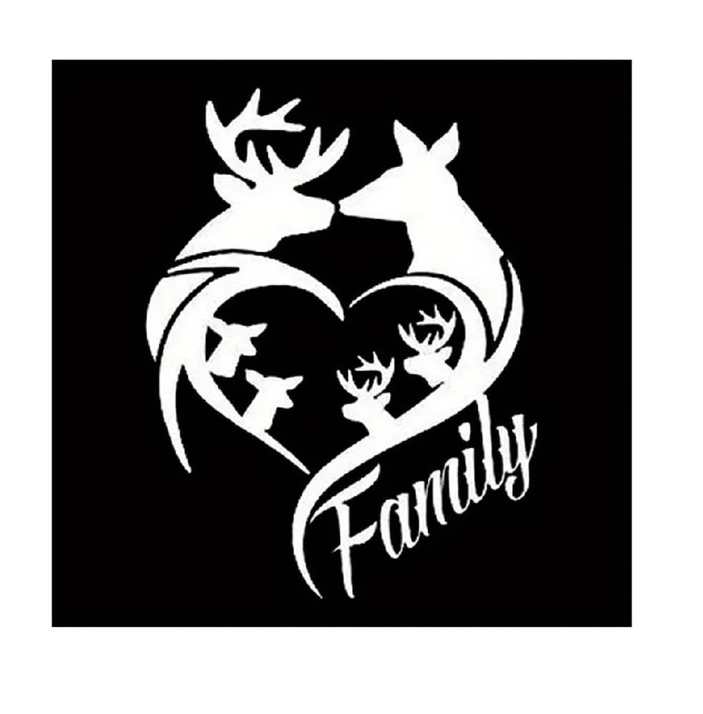 Vinyl Deer Family Heart Love Silhouette Decal Sticker for Cars Motorcycles Bicycles Walls Windows