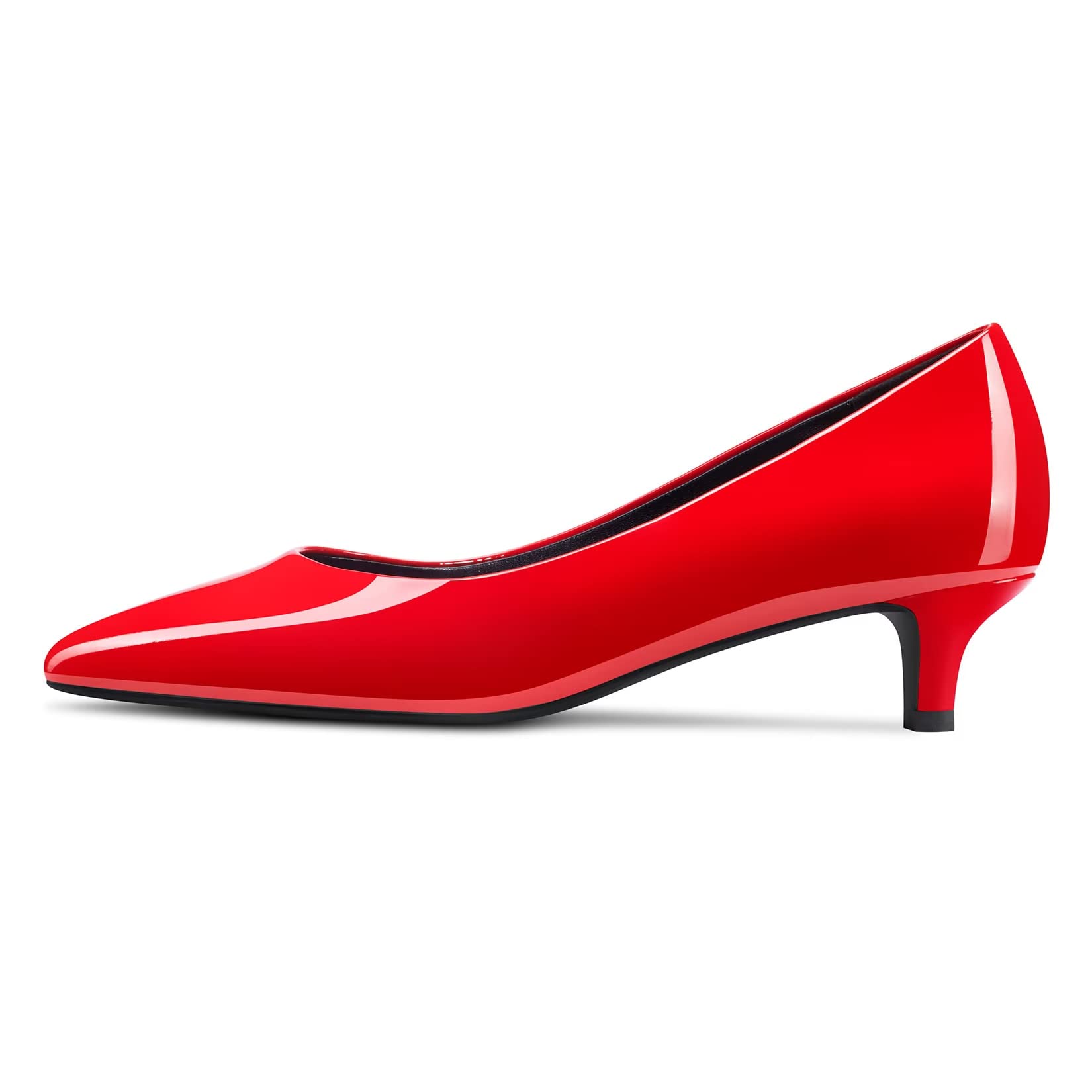 NobleOnly Mujer Gatito Bajos Heel Puntiaguada Punta Pumps Slip-on de Boda Oficina 3.5 CM Heels Zapatos
