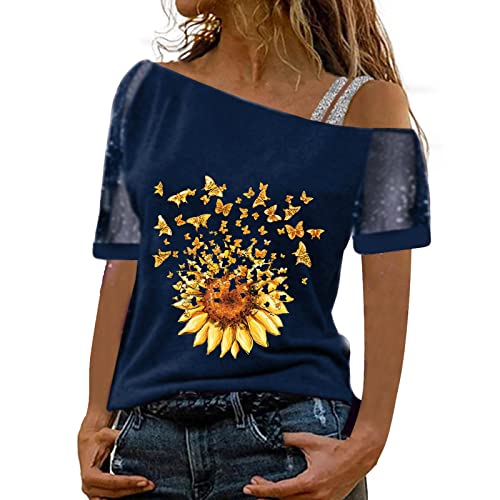Leinenblusen Damen Lang Kurzarm Elegant Flippige Oberteile Rundhals T-Shirt...