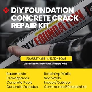 RadonSeal Complete DIY Foundation Crack Repair Kit - 10 Ft - Low-Viscosity Urethane Injection Sealant for Crawl Spaces & Concrete Basement Walls, Stops Water Leaks, Drill-Free Filler