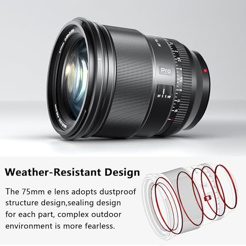 Viltrox 75MM F1.2 PRO XF APS-C Prime Lente de Foco Automático para Câmera Fujifilm X-Mount X-T3 X-T4