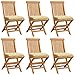 vidaXL Krzesła ogrodowe z kremowymi poduszkami, 6 szt, drewno tekowe