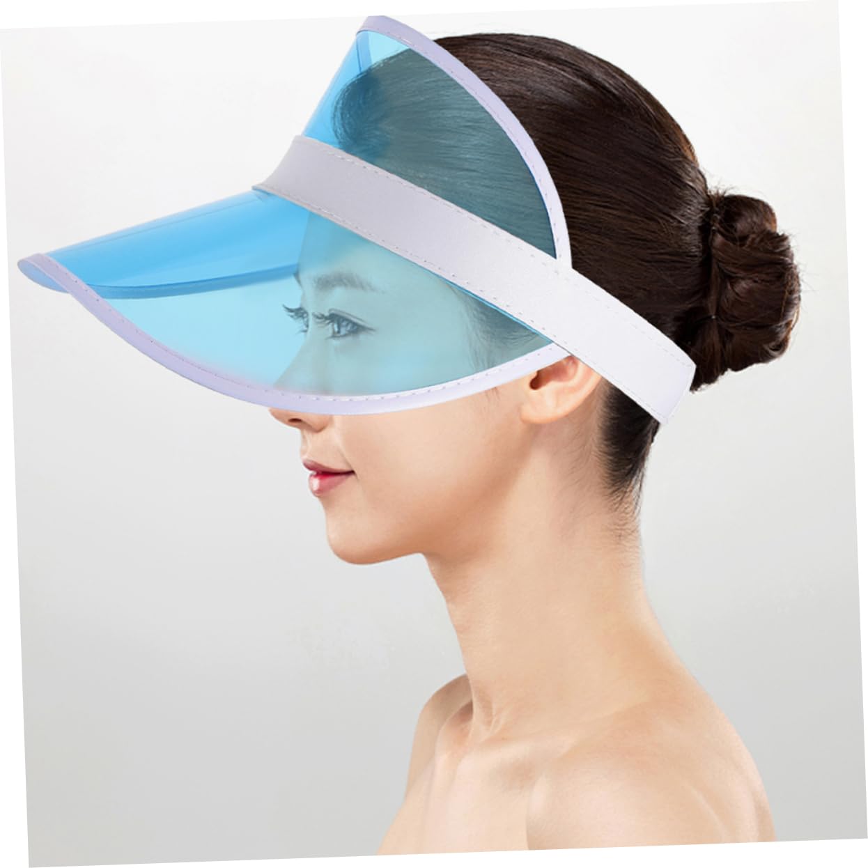 ibasenice 4 Ensembles Chapeau De Soleil Extérieur Casquette Sport Casquette Anti UV Visière pour Femme Capuchon Supérieur Creux De Randonnée Visière Femmes Plastique PP Sky-Blue 2 Pièces * 4