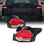AKKON - Fits 2015-2017 Ford Focus Hatchback Model [LED Sequential] Turn Signal Tube Bar Red Tail Brake Lights Left+Right Pair