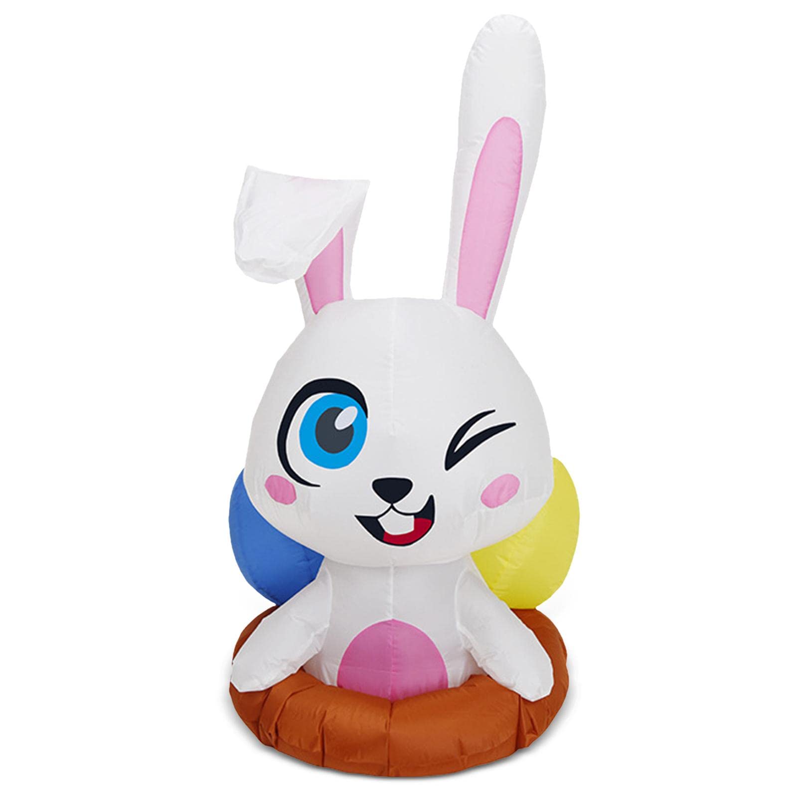 Decorazione pasquale gonfiabile, 1,9 m, coniglietto pasquale gonfiabile con luci a LED, per esterni, vacanze, prato, cortile, decorazione pasquale gonfiabile per esterni