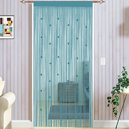 Taiyuhomes Cortina Puerta Exterior Cortinas Tiras para Puertas Exteriores Terraza Cortinas Antimoscas Salon Dormitorio 90x200cm Azul