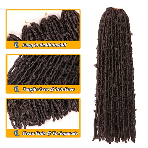 Butterfly Locs Crochet Hair 6 Packs Long Faux Locs Crochet Braids Pre looped Distressed Locs Soft Locs Crochet Dreadlocks Synthetic Hair Extensions (4# - Image 4