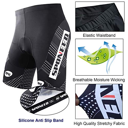 Image of sponeed Men's Cycling Shorts Padded Bicycle Riding Pants Bike Biking Clothes Cycle Wear Tights