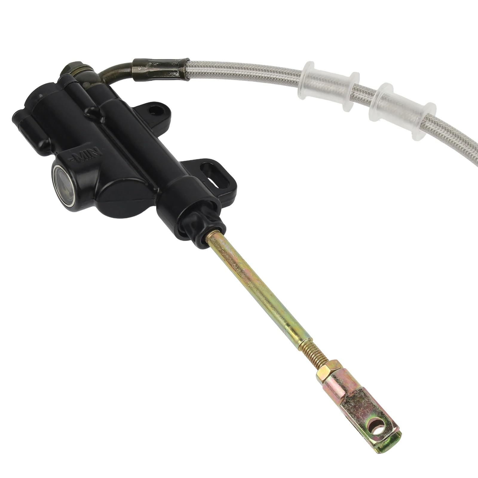 Tarcze hamulcowe do motocykli Zacisk hamulca tarczowego hydraulicznego motocrossowego 15 mm z cylindrem głównym i klockami hamulcowymi, układ hamulcowy 125 cm3-160 cm3 tarcza hamulcowa