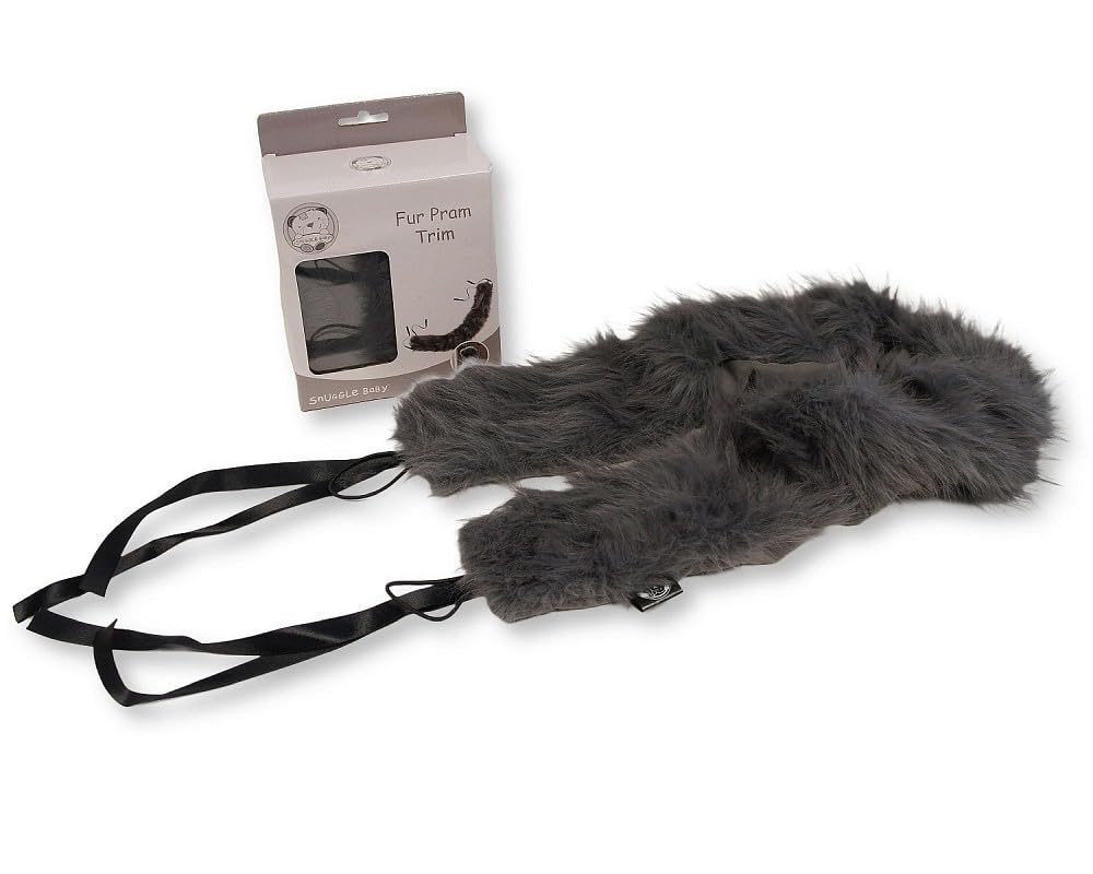 Buggy/Pram Hood Fur Trim (Grey)