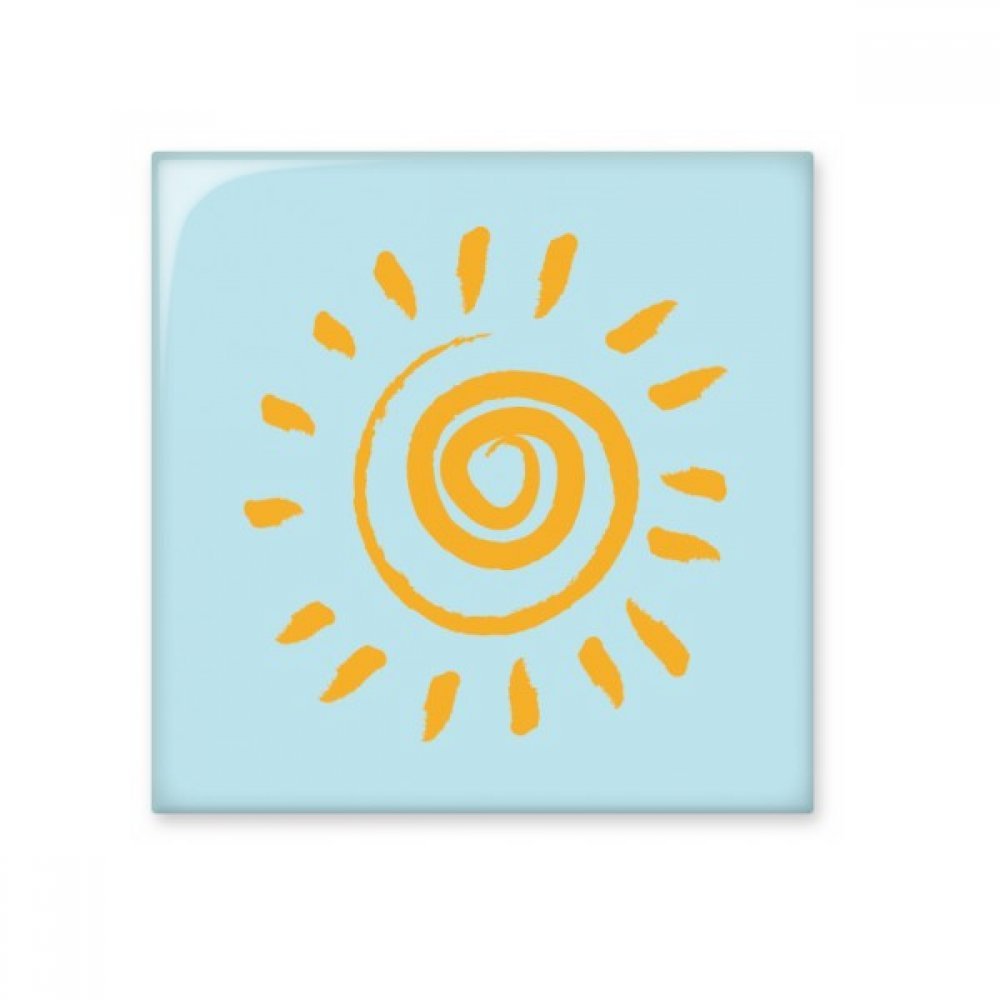Carrelage soleil jaune en céramique, cadeau déco original