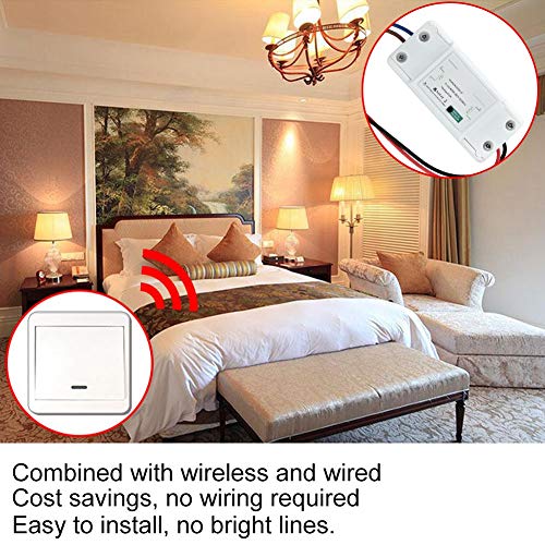 Wireless Lights Switch, Smart Wireless Remote Control Switch & Receiver, Wall Swithches with No Wiring - Image 2