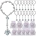 24 Pcs Pink Mini Rosary Baptism Favors with Angels for Girl Recuerdos de Bautizo Finger Rosaries Silver Plated