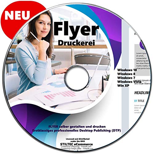 professionelle FLYER selber gestalten und drucken für Windows NEU auf DVD