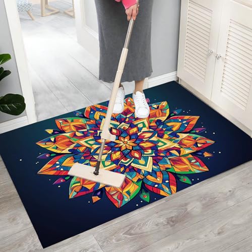 Tapis d'entrée Antidérapant Lavable Floral et Résistant
