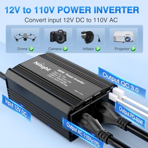 Nilight 300W Power Inverter