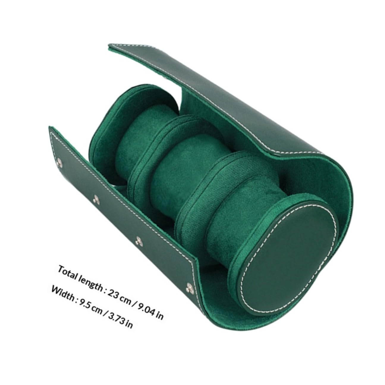 Porta da Orologi Pelle e Verde in Pu Viaggio Custodia Roll Piccoli, Design Antiurto e Pratico Classico per per Uomini