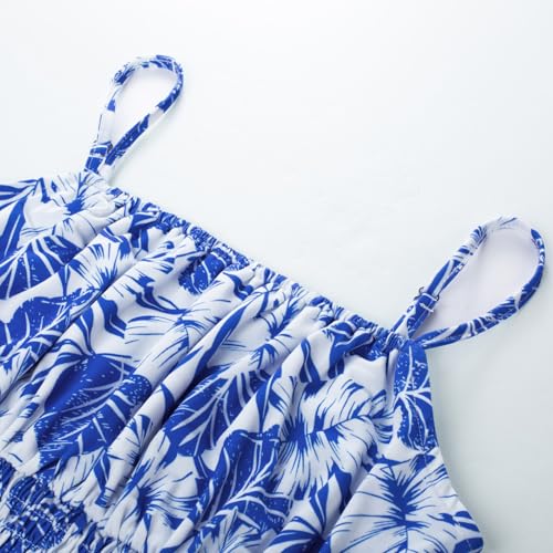 Image of GRACE KARIN Summer Dresses for Women 2026 Vacation,Smocked Floral Maxi Dress,Boho Beach Sundress with Pocket Fashion Clothing
