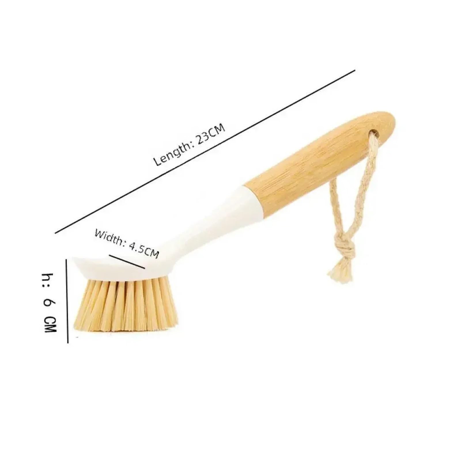 Cepillo para Platos, Cepillo de Limpieza de ollas, Mango de Madera Antiadherente, depurador Largo, descontaminación, Multicolor(2pcs White)