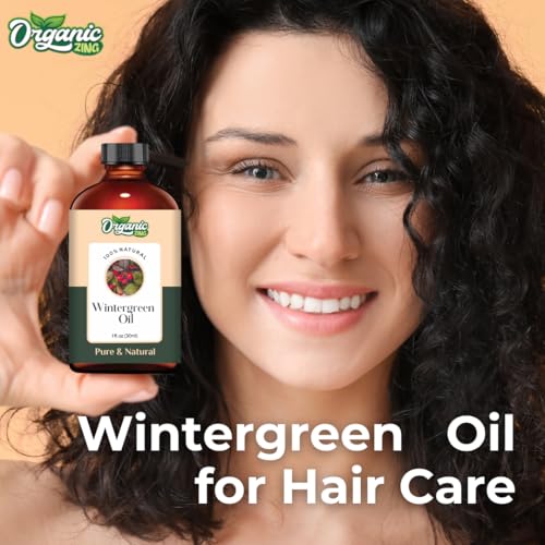 Image of Organic Zing Wintergreen (Gaultheria Procumbens) Oil | Pure & Natural Essential Oil for Aroma, Diffusers, Haircare & Massage- 30ml /1.01fl oz